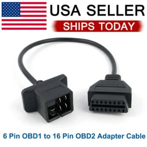 6 Pin OBD to OBD2 Check Engine Adapter Cable Code Reader For Chrysler Jeep Dodge - Picture 1 of 4