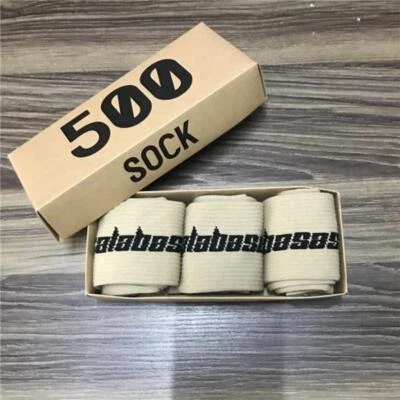 3 pares de calcetines unisex ropa de calle Kanye West Ins 500 Crew Calabasas letra cadera Foto 1 de 4