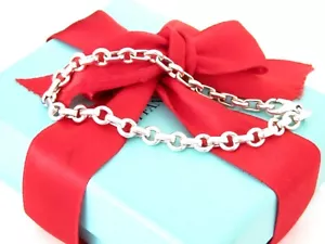 Tiffany & Co Donut Men Bracelet Bangle Chain Link 8.5 Inch - Picture 1 of 5