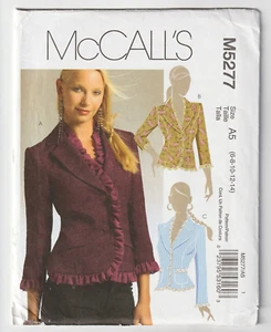 Giacca aderente foderata McCalls M5277 6-8-10-12-14 bordo modello volant NON TAGLIATA - Foto 1 di 2