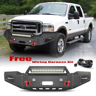 Para-choque dianteiro de aço Aaiwa Ford F250/F350 com placa de guincho e luzes para 1999-2004 NOVO - Imagem 1 de 4