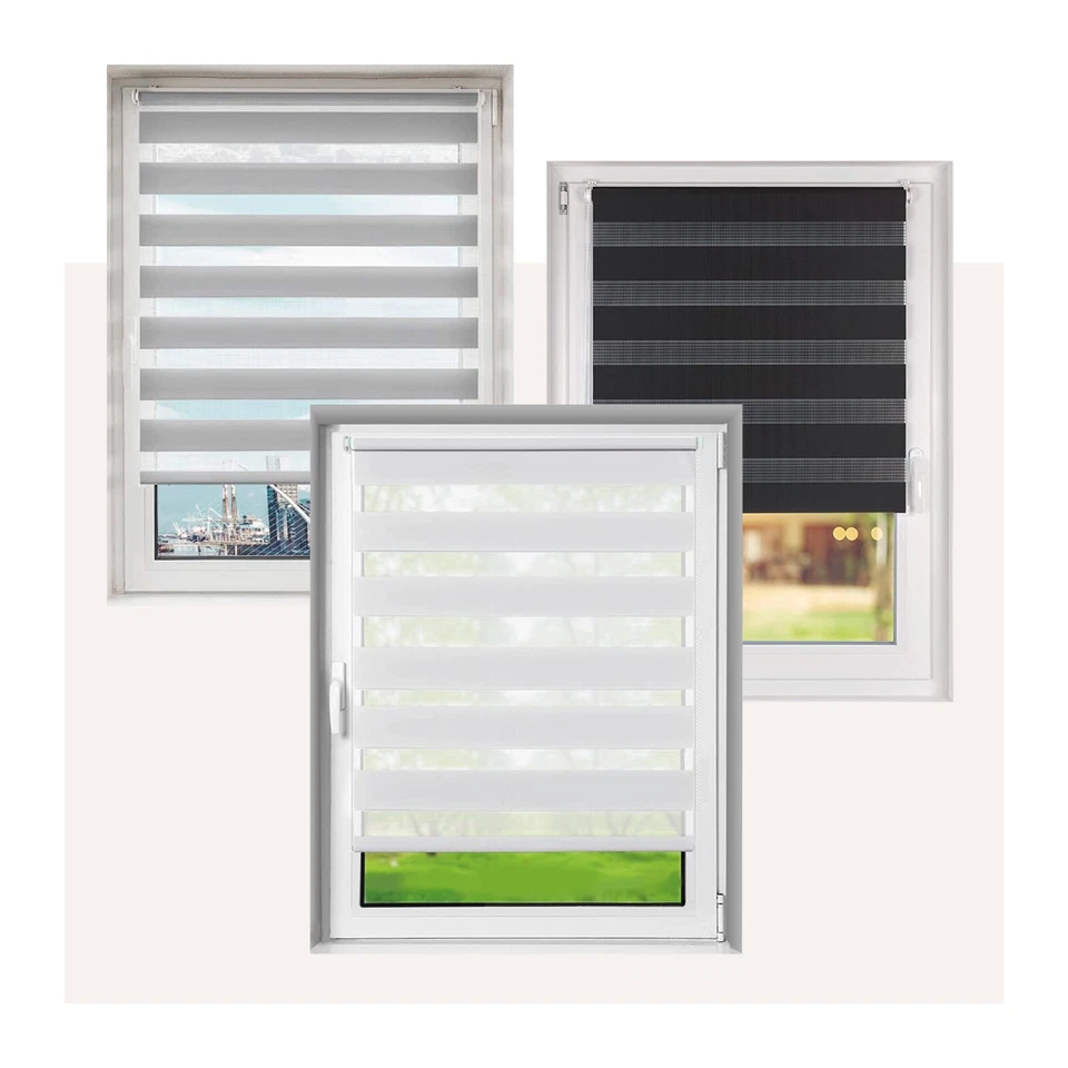 Doppelrollo Klemm Rollo ohne Bohren EasyFix Blickdicht Seitenzugrollo Duo Rollo - Bild 1 von 4