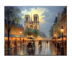 Twilight View of Notre-Dame Street - Beautiful Parisian Cityscape Print - Picture 1 of 10