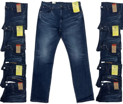 Levis Flex 502 Taper Mens Stretch Jeans Dark Blue #0652 Sizes 33, 34, 36, 38 - Image 1 of 4