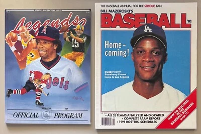 1991 BILL MAZEROSKI'S BASEBALL and LEGENDS  2x Magazine Lot  Dodgers Strawberry - Image 1 of 3