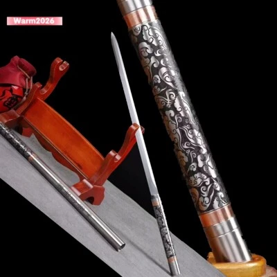 Exquisita funda de acero inoxidable plegada doble espada hoja afilada JianY1461 Foto 1 de 4