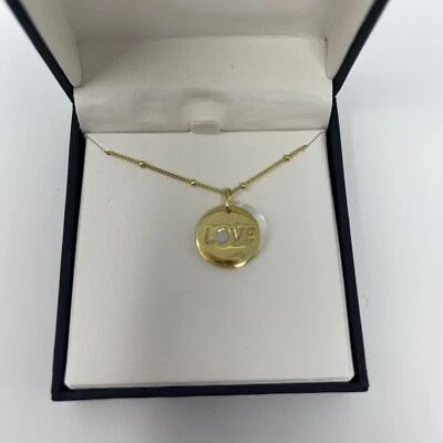 Argento Vivo Sterling Silver Love Engraved Round Pearl Circle Back Necklace - Image 1 of 2