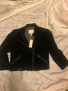 Rebecca Taylor Faux Fur Moto Jacket Black- New With Tags-Size 4 Retail $595 - Picture 1 of 5