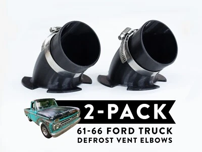 1961-66 Ford F100 F250 F350 Truck Defrost Vent Elbow Duct Hose Adapters 2-Pack - Image 1 of 4