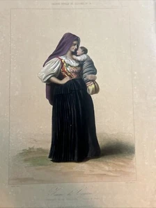 Basilicate, Potenza “Femme De Viggiano” Lithographie En Couleurs D'époque. - Picture 1 of 7