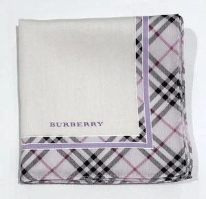 MEN HANDKERCHIEF BURBERRY PLAID CHECK PLAIN PURPLE COTTON POCKET SQUARE 20” - Picture 1 of 7