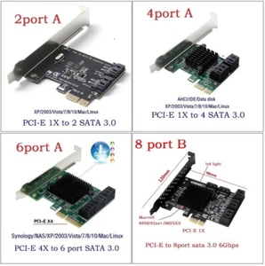 PCIe to SATA3.0 2Port 4Port 6Port 8Port adapter Expansion Card Controller card - Picture 1 of 36