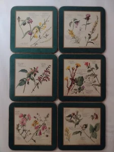 Pimpernel Royal Horticultural Society Posavasos Vintage Conjunto De 6 Florales Inglaterra - Imagen 1 de 15