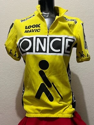 Jersey de ciclismo Once Amarillo, Unisex, PECHO 36" 1/4 Cremallera, Dobladillo inferior elástico, Foto 1 de 4