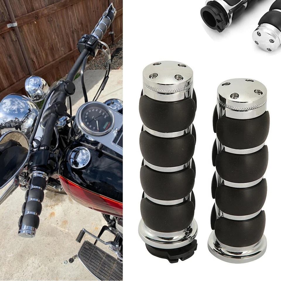 Par de empuñaduras de manillar de 1" para Yamaha Virago XV 250 500 535 700 750 920 1100 Foto 1 de 4