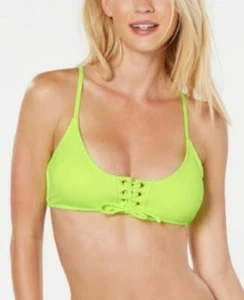 MSRP $20 California Waves Juniors' Ribbed Cross-Back Bikini Top Size Medium - Picture 1 of 1