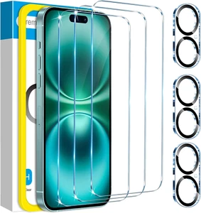 3+3 Protector De Pantalla Y Cámara Lente Vidrio Templado Para Iphone 16 Plus - Imagen 1 de 8
