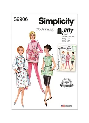 SIMPLICITY 9906 VINTAGE 1960's APRON Misses Sewing Pattern Sizes: XS-XL - Image 1 of 4