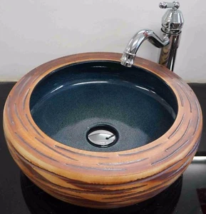 Stone Effect Bathroom Cloakroom Ceramic Counter Top Wash Basin Sink Washing Bowl - Picture 1 of 7