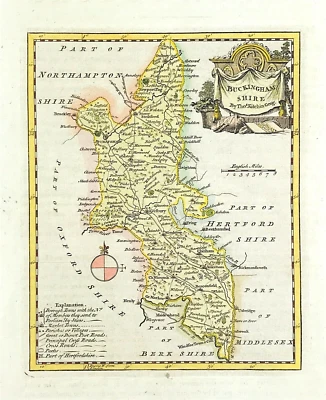 mapa Buckinghamshire por Thomas Kitchin 1794 original gravado em cobre - Imagem 1 de 3