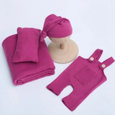 Accesorios de fotografía Recién nacido Bebé Niños Mameluco Mono Pantalón Sombrero Gorra Ropa Manta Foto 1 de 4