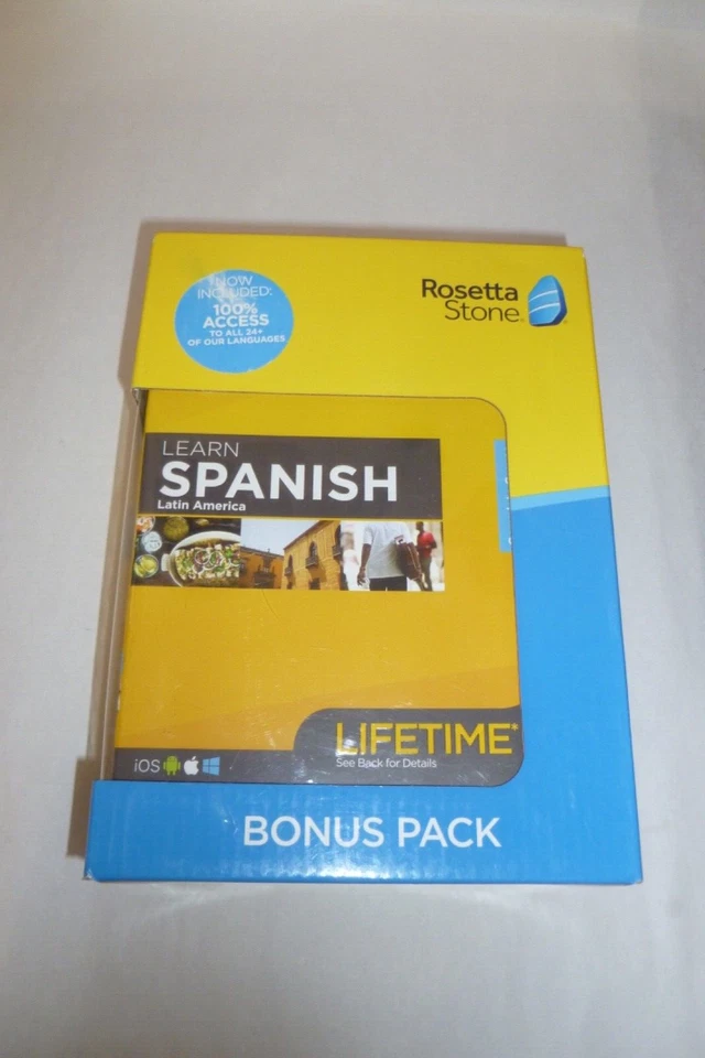 Rosetta Stone Learn Spanish Latin America Lifetime Subscription Bonus Pack- A11
