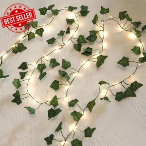 2M 20LED Leaf String Lights,Vine Lights, Vine Fairy Lights Batteries Powered Gre - Picture 1 of 12