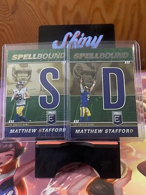 2022 Panini Donruss Elite - Spellbound Green Letter D and S Matthew Stafford - Image 1 of 2