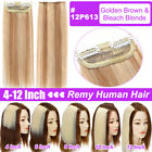Us Short Clip In Real Remy Human Hair Extensions Women Topper Mini Pad Hairpiece