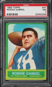 1963 Topps FB Card # 37 Roman Gabriel Los Angeles Rams corte PSA 7 sin precio base - Imagen 1 de 2