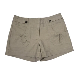 Maurices Womens Junior Boyfriend Shorts Cuffed Pockets Stretch Brown Size 5/6 - Picture 1 of 11