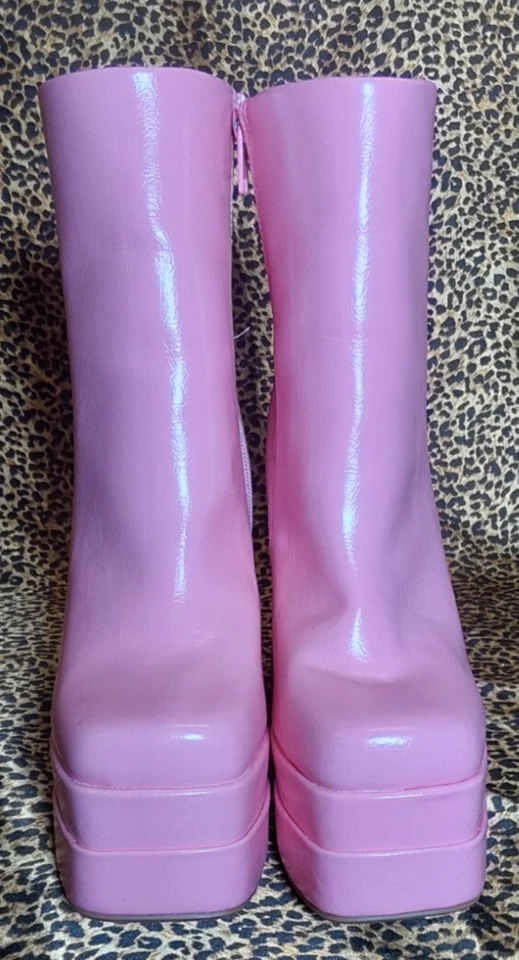 Botas de plataforma rosa soda para mujer talla 8,5 nuevas con cremallera Foto 1 de 4