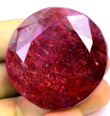 499.00 CT Natürlich Riesiges Rot Rubin Zertifiziert Earth-Mined Rund Geschnitten - Bild 1 von 4