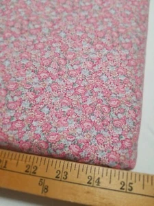 Vintage Peter Pan Pink Cabbage Rose Floral Fabric Tiny Flowers Doll 1+ Yards - Picture 1 of 6