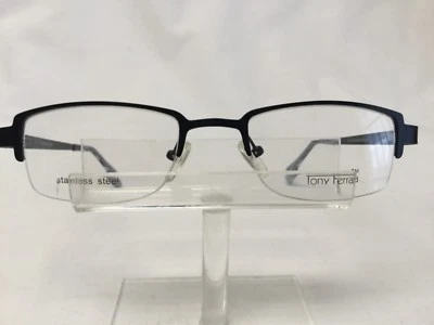 全新 旧货 Tony Ferrara TF41 眼镜 哑光 黑色 半无框 矩形  — 第 1/4 张图片