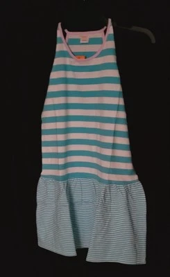 NWT GIRLS SIZE L (10-12) GYMBOREE LOW-WAIST BLUE & WHITE STRIPED SLEEVELESS... - Image 1 of 4