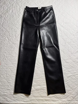 Wilfred Mujer Melina Vegano Imitación Cuero Pantalones al Tobillo Negro Frente Plano Cremallera Mosca 0 Foto 1 de 4