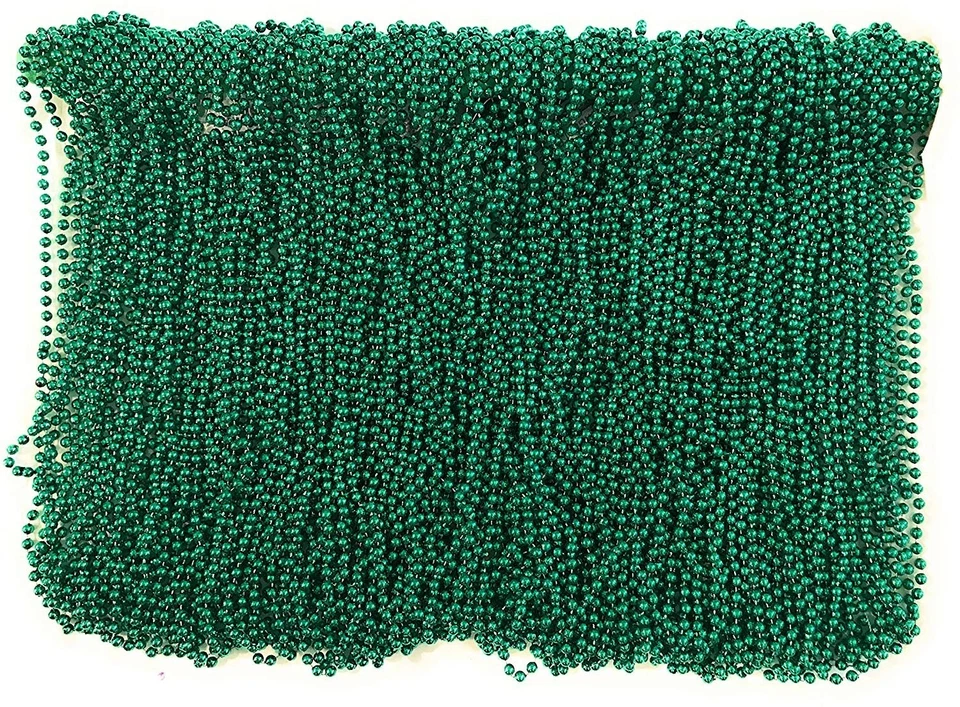 Cuentas de Mardi Gras rojas, blancas, azules - 33 pulgadas 7 mm, 10 docenas, 120 piezas Foto 1 de 4