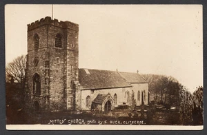 Postcard Great Mitton nr Clitheroe Lancashire village Church early RP by Buck - Picture 1 of 2