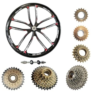 Rueda Mag Trasera Bicicleta 26"" 10 Radios 135mm con Rueda Libre Giratoria Única y Múltiple - Imagen 1 de 40