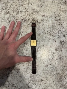 Vintage Seiko Tank Armbanduhr Champagner Zifferblatt Ochsenblut Eidechse Prägeband Nachlass - Bild 1 von 8