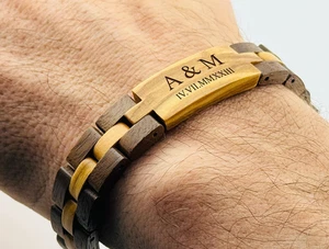 Personalisiertes Armband & Schlüsselanhänger Geschenkset für Papa - Gravur Schmuck für Papa - Bild 1 von 10