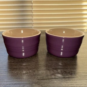 Le Creuset 2er Set Dunkellila Souffle 7 Unzen Auflaufförmchen Backformen - Bild 1 von 6
