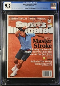 Roger Federer Tennis 1st Solo SPORTS ILLUSTRATED 6/15/2009 Newsstand CGC 9.2 - Picture 1 of 2