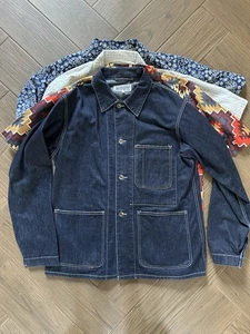 ENGINEERED GARMENTS Chore Jacket Indigo Denim Size Medium - Picture 1 of 6
