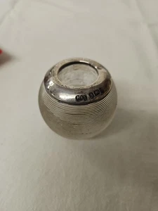 Victorian Sterling Silver Ribbed Glass Match Holder Striker 1900 - Picture 1 of 3