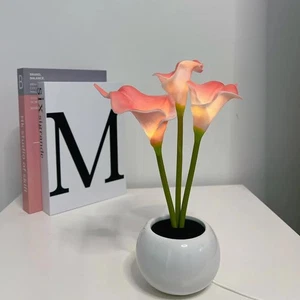 Calla Lily Lamp Simulation Calla Lily LED Night Lamp with Ceramic Vase Bedsid... - Bild 1 von 7