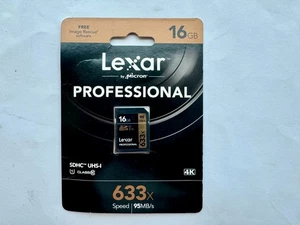 Lexar 633x Professional 16GB SDHC Memory Card - New and Unopened - Picture 1 of 2