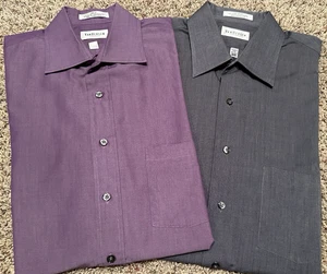 Lote de 2 camisas de vestir Van Heusen de extremo a extremo para hombre manga larga 15,5 34-35 - Imagen 1 de 18