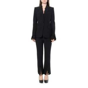 Alexander McQueen Lace-Trimmed Wool-Blend Crepe Blazer and Pants Suit Set 40 - Picture 1 of 16